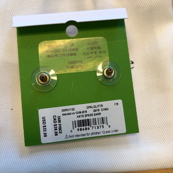 Kate Spade Opal Glitter Gumdrop Stud Earrings - Picture 5 of 5